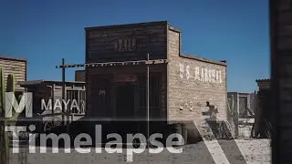 Maya Timelapse - Wild West jail [Blender user tries maya for first time]