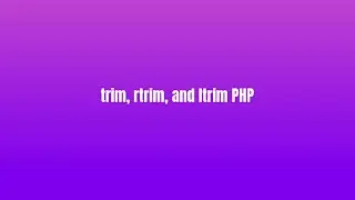 trim ltrim rtrim php