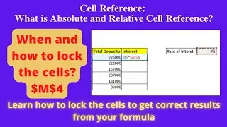 Relative and Mixed cell reference | How to lock cells in formula | cell reference in excel