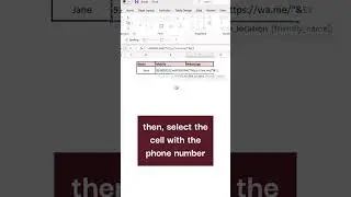 Directly link to a WhatsApp number in Excel | #shorts