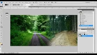 Tutorial Photoshop : Cara Mudah Menggabungkan 2 Foto Dengan Gradient Tool