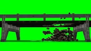 bridge roadway destruction   green screen effect