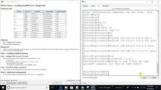 8.2.2.7 Packet Tracer - Configuring OSPFv2 in a Single Area