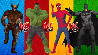 SUPERHERO COLOR DANCE CHALLENEGE | Wolverine vs Hulk vs Spiderman vs Batman