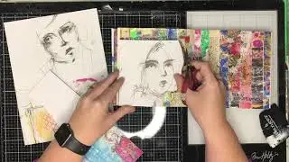 Art journal layout: COLLAGE WITH OFFCUTS OF PAPER