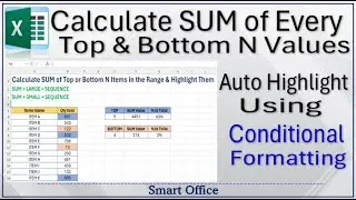 Auto Calculate SUM of Top and Bottom N values in Excel