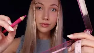 ASMR Measuring & Drawing On Your Face (marker/pencil sounds) ✨