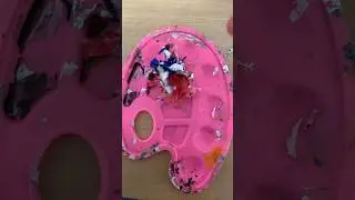 Cleaning my dirty paint palette ASMR #asmr #viral #fypシ #fyp #painting #paint