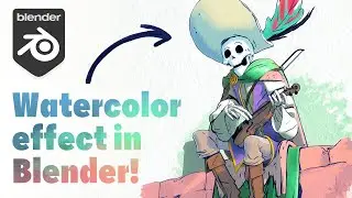 How to create a watercolor effect and line art in Blender