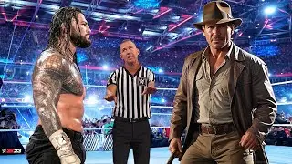 WWE 2K24 - Roman Reigns vs Indiana Jones - FULL MATCH | WWE Aug 14, 2024