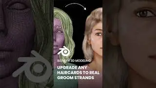 Convert ANY Haircards into Groom Strands in Blender (Step-by-Step) #3dcharacter #blender #hairstyle