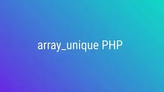 array unique PHP