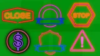 Sign Board Neon Element Green Screen Effect