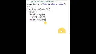 Pyramid pattern || Python || Basics