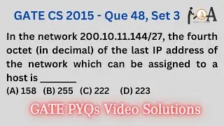 GATE CS 2015 | Set - 3 | Question 48 | Computer Networks | GATE CS PYQs Solutions