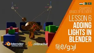 Lesson 6: Adding Lights in Blender | Blender Course Chapter 1: Basics of Blender | Hindi | Urdu