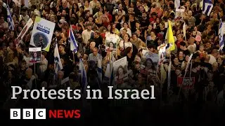 Huge protests in Israel as public demand deal to release hostages | BBC News