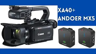 Andoer MX5 + Canon XA40  (Budget Wireless 3.5mm Audio System)