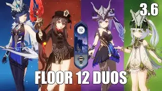 NEW 3.6 Spiral Abyss | Hu Tao Yelan & Keqing Nahida Duos | 9 Stars | Floor 12