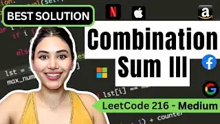 Combination Sum III - LeetCode 216 - Python  #backtracking #leetcode #combinations