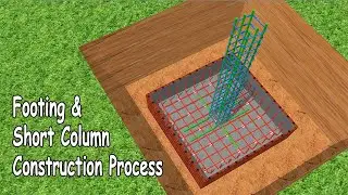 Footing & Column Construction Process | Step by Step | Rebar Placement