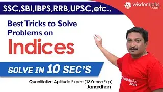 Best Tricks to Solve Problems on Indices | 21 March 2020 @Wisdom jobs