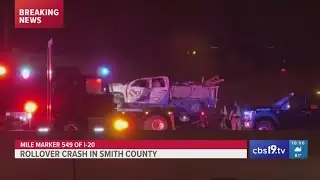 DPS: 4 people ejected from truck after crash on I-20 in Smith County hospitalized