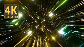 Abstract Background Video 4k VJ LOOP NEON Lights Rainbow Data Sci-Fi Tunnel Hypnotic Visual ASMR