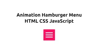 Animation Hamburger Menu HTML CSS JavaScript #shorts