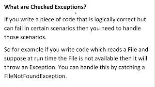 What are checked and unchecked Exceptions in Java?