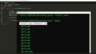 Java program to print Multiplication Table | Learn Coding