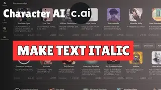 How to Make Text Italics Character Ai 2024?