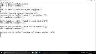 Java : Program to calculate the average of given number.[CMD]