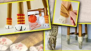 DiY ANTI-SCRATCH SOCKS How to crochet Chairsocks ? Stool socks