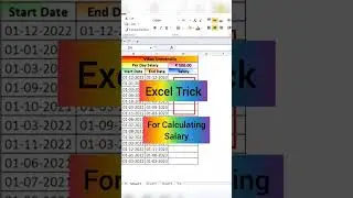 Excel Trick for Calculating Salary in Excel | 