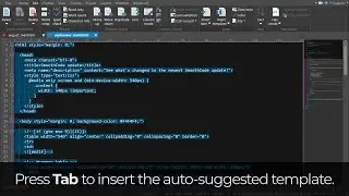 Use UltraEdit's smart templates to quickly code HTML, JavaScript, CSS, more...