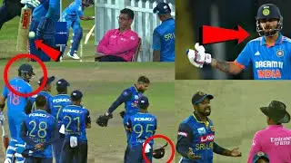 Sri Lanka team fights with Virat Kohli after third umpire gave Virat Not Out in INdvsSL 3rd ODI |