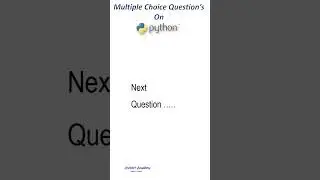 Multiple Choice Questions on Python ( python for beginners Short - 15)