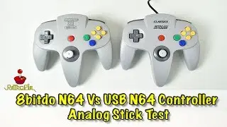 8bitdo N64 controller Vs USB N64 Controller Analog Stick Test Retropie