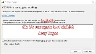 Sony Vegas file i/o surrogate (not visible) FIX!