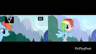 Fluttershy's 'yay': MLP vs MLH version