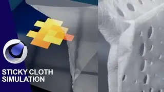 Sticky Cloth Peel Effect Simulation with Cinema 4d Cloth Dynamics