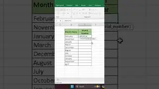 find month number 😊 #excel #exceltricks #ytshorts #shorts #294