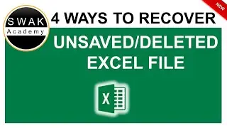 👍 How to recover unsaved or deleted excel file