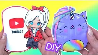 Paper diy 🌈 Youtube Blind Bag/Tocaboca Princess Loolilalu/ Squishmallows #tadc