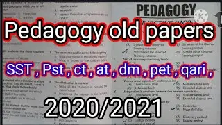 Pedagogy old papers for SST , DM , PET , QARI , PST , AT , TT , 2020/2021