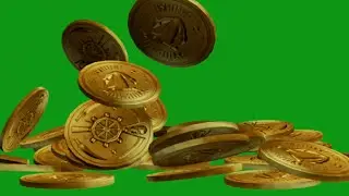 Falling Gold Coins - Green Screen