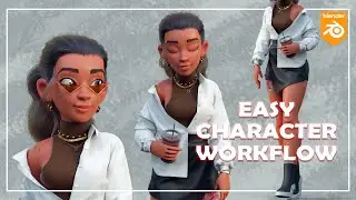 Stylized Character Sculpting In Blender | Texturing, Cloth Modelling, & Grooming