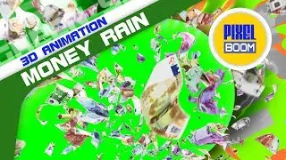 Green Screen Euro Banknotes Money Rain Wind - PixelBoom 3D Animations