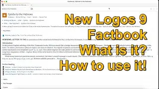 New Logos 9 Factbook and How to Use to Boost Bible Study